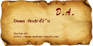 Deme András névjegykártya